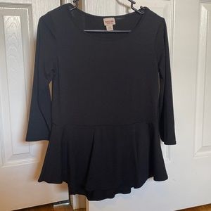 Mossimo Black Peplum Top